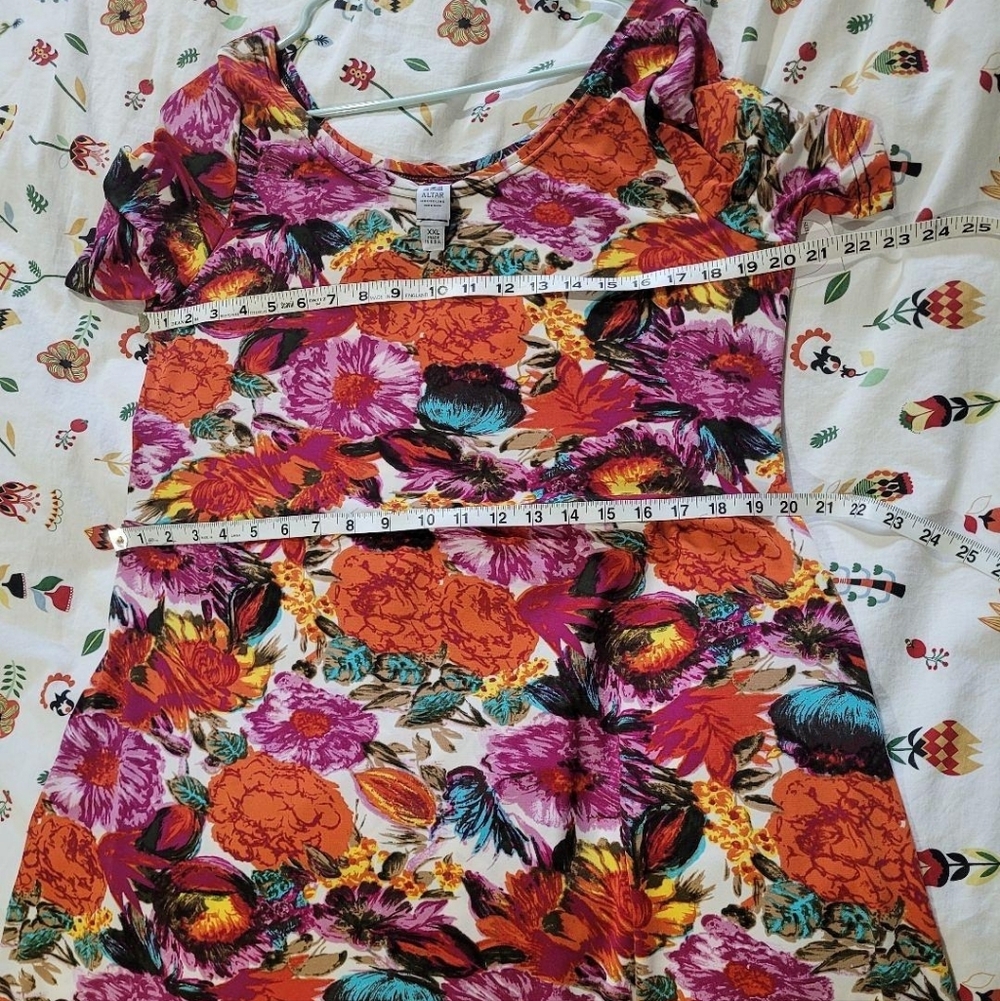Altar Houseline Megumi Dress in Fall Floral Midi Sleeve xxl xl - Picture 5 of 7